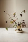 with Daucus flowers in a flower bowl. Minimal wedding flowers and design inspiration by Hilde. | 꽃꽂이, 센터피스, 꽃장식