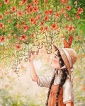 Hình minh họa hình ảnh của ìë³µ ì´ trên 소녀 이뿐 | Hình ảnh, Kỹ thuật màu nước