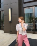 요즘 가로수 많이오네요히히 날씨가 좋아서 그릉가~~~❤️ 🎶🎶어제 공원코디 뒤에포인트 되어있는티!! 업뎃되었으니 구경가보세요❤️