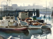 Boats in Harbor, c. 1930 | 바다
