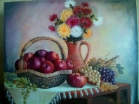 Imagem de Pinturas por 김인영 em 웍-질감표현 | Pintura em tecido, Pano de prato pintado