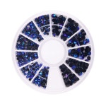 3D 매력 블루 블랙 비즈 네일 아트 휠 디자인 돌 장식 스트 라스 보석 DIY Nailart 접착제 모조 다이아몬드 믹스 (avec images)... 