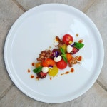 heirloom tomato bocconcini cauliflower chip basil and balsami dressing | 디저트, 요리법