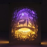 DIY PAPER CRAFT 3D LIGHT BOX - MOOSE - pincrafty #papercraftideas | 공예, 종이 예술