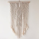 natural cotton braided rope and pine wood dowelling. Approx 45-50cm wide and 65-70cm long. | 마크라메, 매듭, 인테리어 소품