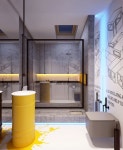 A Sleek, Contemporary Apartment Design in Kiev | 욕실, 화장실, 전시관
