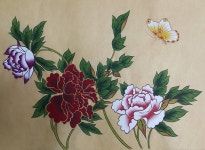 #민화 #민화소품 #모란도 #취미미술 #태교미술 #복을부르는그림 #실용미술협회 #인천지회 #이지아카데미 #홈플문센강좌 | 모란, 꽃