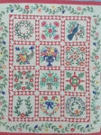Miniature Baltimore quilt .Shadow appliqué. | 퀼트, 퀼트 이불, 이불