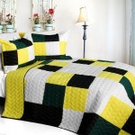 [Smashing Patchword - B] Vermicelli-Quilted Patchwork Quilt Set Full/Queen | 퀼트 이불, 이불, 퀼트