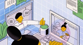 시프티 웹블로그 Web Blog 재택근무 원격근무 인프라 구축 지원 사업 지원금 사람 일러스트 | 인포그래픽, 야간근무, 웹디자인