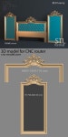 A1344  BED -FRAME mirror luxury  cnc-model.com 3D model for cnc router 3D furniture | 액자