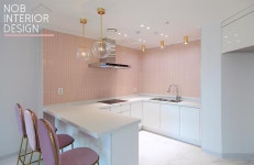 [주상복합리모델링]사랑스러운 핑크골드 주방+부천 중동 두산위브더스테이트 아파트인테리어30평 : 네이버 포스트 | 인테리어, 부엌 디자인, 집... 