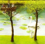 Candle River 1993 - coloured pencil drawing with watercolour - 10 x 10 | 색연필