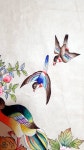 완벽한구도의 화조도예요~ 민화전통채색으로 들어갔어요. 액자집으로 보내져서 입양갑니다~^^아빠새,엄마새... | 새 그림
