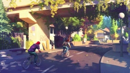 Biking under bridge [info in comments], HQ Backgrounds | 배경, 만화 배경