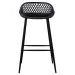 Mark Industrial Loft Black Metal Low Back Outdoor Bar Stool in 2022 | Contemporary outdoor bar stools, Patio bar stools, Black... 