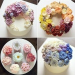 Instagram photo by 올리케이크 Ollicake • Jun 20, 2016 at 12:46am UTC | Flower cake, Buttercream flowers, Buttercream flower cake