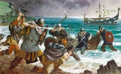 Irish warriors battle Viking raiders, 9th century AD | 바이킹
