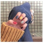 Pretty nail art | 노란 네일, 네일아트, 짧은 네일