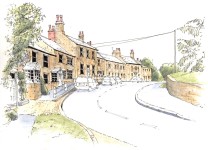 Thorner in West Yorkshire ~ sketch ~ John Edwards | 풍경 스케치, 어반 스케쳐스, 수채화 아트