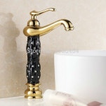  Industrial & Scientific Janitorial & Sanitation Supplies Hot&Cold Water Faucet for Kitchen Home Solid Brass Basin Mixer Tap Gold... 