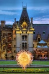 Biltmore House with Chihuly Glass Sculpture at sunset - in Asheville NC. | Chihuly, Glass art, Blown glass art
