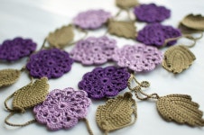 Wedding garland - Crochet flower garland | 뜨개질, 가랜드