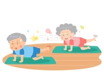 freegine, illust, 요가, 노인, 할머니, 노후, 교실, 백터, vector, 벡터, 캐릭터, 필라테스, 배움, ai, 행복한노년, 2인, 에프지아이, FG… | 노인