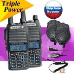 무전기 쌍 baofeng uv-82 8 와트 uv-82hx 2 웨이 라디오 모델언니처럼 px-2r uv-5r uv-b5 uv 5 + 더블 ptt 헤드셋 + sp + 케이블... 