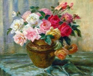 Art painting of a rose bunch. | 정물화 꽃, 꽃
