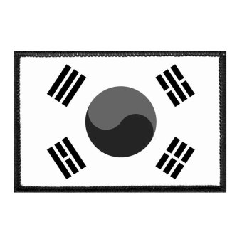 South Korea Flag - Black and White - Removable Patch | South korea flag, Patches, Black and white