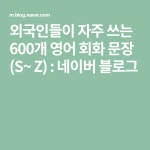 외국인들이 자주 쓰는 600개 영어 회화 문장 (S~ Z) : 네이버 블로그 | 영어, 문장, 회화