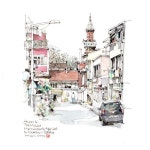Pin by 박선희 on 어반 아트 in 2022 | Watercolor architecture, Guy drawing, Illustration art