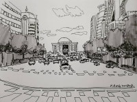 Sunny day in #Seoul  화창한 주말 #서울 #여의도  #pendrawing #pen #drawing #sketch #dailydrawing #art #スケッチ #펜드로잉 #드로잉... 