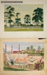 Lot 224 - 2 x Circa 1940s Australian School watercolour paintings by ED Lyons - titled Brick Kiln & Quarry Oakleigh Other - House... 