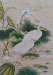 연화 백로도 - 1 | 연꽃 그림, 그림, 새 그림
