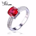 Jewelrypalace 쿠션 2.6ct 만든 레드 루비 솔리테어 약혼 반지 925 스털링 실버 링 패션 디자인 고급 보석 (มีรูปภาพ)... 