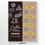 브라운 크리에이티브 커피 일러스트 메뉴 템플릿 PSD 다운로드, 디자인 자료 다운로드 | Coffee menu, Creative coffee, Menu card design