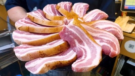 두툼한 제주도 오겹살, 제주 삼겹살, 하트 볶음밥, 강남, 탐라도야지, Grilled Korean pork belly, Korean BBQ, Gangnam, Korean food... 