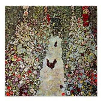 Garden Path w Chickens, Gustav Klimt, Art Nouveau Poster | Zazzle.com in 2020 | Klimt art, Gustav klimt, Art