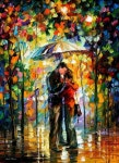 (palette knife) Kiss in the park by Leonid Afremov (usa, 1955- ). born in Belarus. | 조경 그림, 유화, 그림