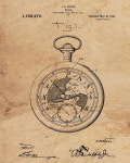 VINTAGE PATENT DRAWING of Pocketwatch Canvas Print(이미지 포함) | 일러스트레이션