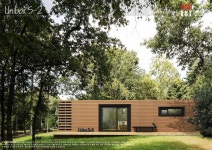 세컨드하우스, 게스트하우스, 펜션, 기숙사 등 다양한 용도로 적용 가능한 디자인 UNIBOX HOUSE S-1... | 목재 집, 숲속 집