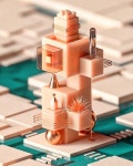 N118  Pixel Tower | 3d 아트, 화장품 디자인, 3d 디자인