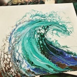 3,301 Likes, 168 Comments - Abstract Resin Fluid Artist 🎨 (@resinista) on Instagram: “'Breaker' 🌊🐳🌊 acrylic pour/swipe...