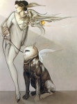Michael Parkes - Angel and her Pet | 캔버스