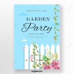 미니멀리스트 가든 파티 초대장 포스터 - 2020 | 파티초대장, 초대장, 파티