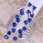 가져 오기 블루 토파즈 925 스털링 실버 반지 사이즈 5/6/7/8/9/10 S0450 | Bague argent, Bague, Topaze