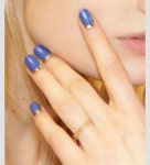 Blue gold moon mani | 네일아트, 네일
