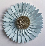 30cm Pearlescent Paper and Card Sunflower Wall Art | 공예, 종이꽃, 종이 공예